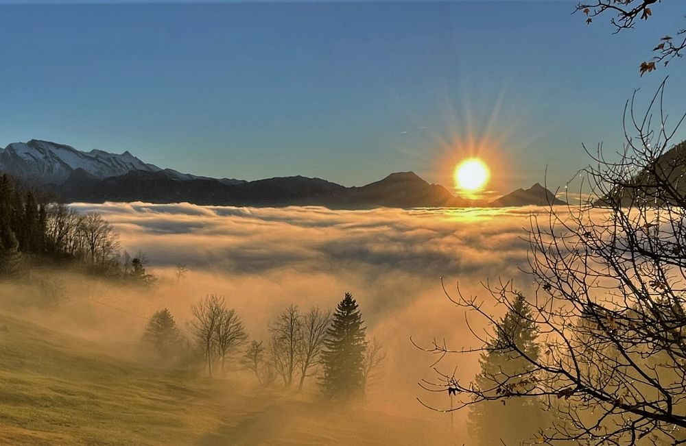 Sonntag - Sonne und ein Nebelmeer