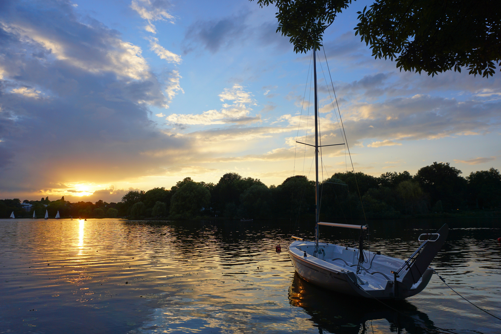 Sonnuntergang an der Binnenalster