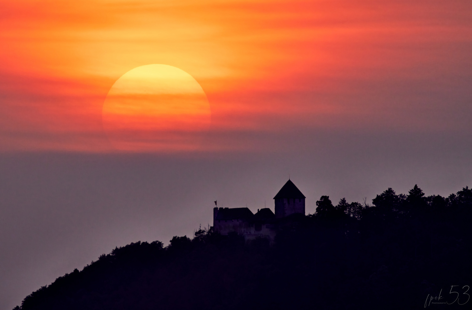 Sonnuntergang Burg Hohenklingen