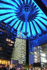 Sony Center at night