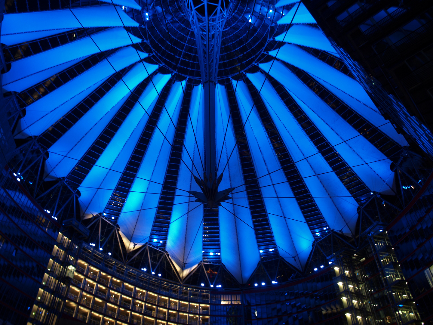 Sony Center at night