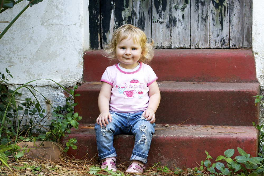 Sophia-Mara posing in our garden