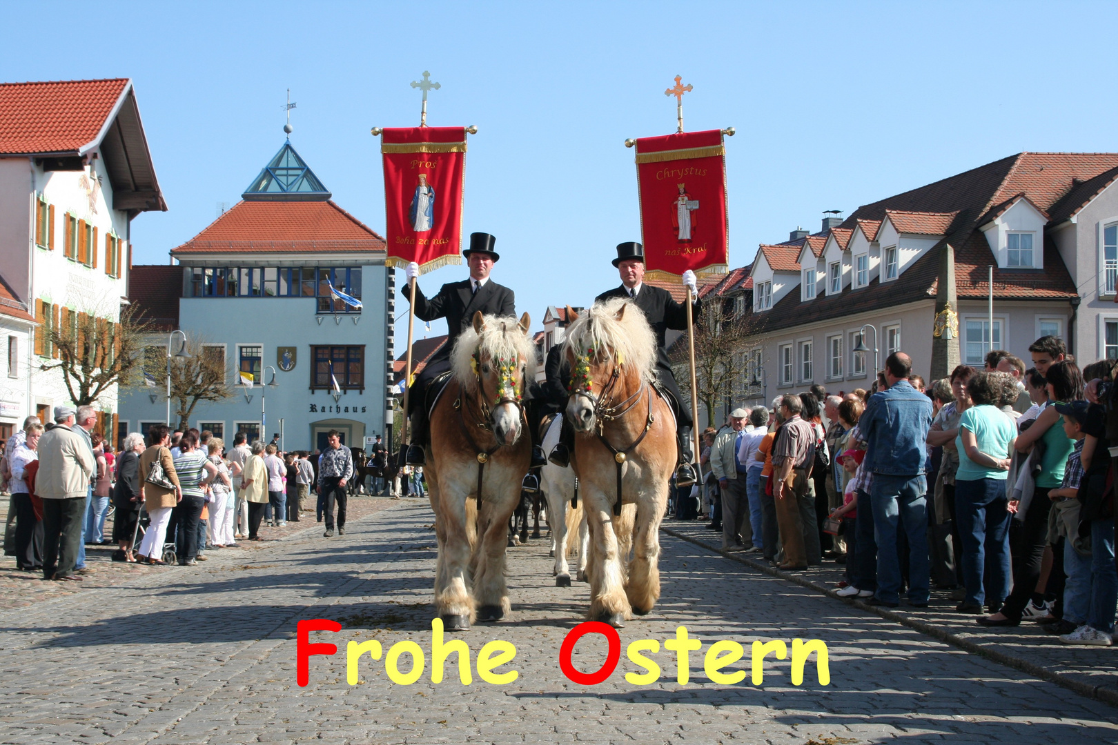 Sorbische Osterreiter aus Ralbitz in Wittichenau bei Hoyerswerda