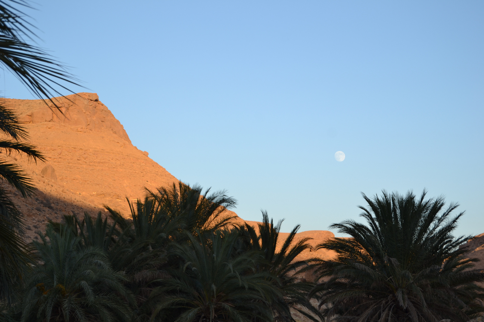 Sorge la luna sul deserto di pietre di Tataouine