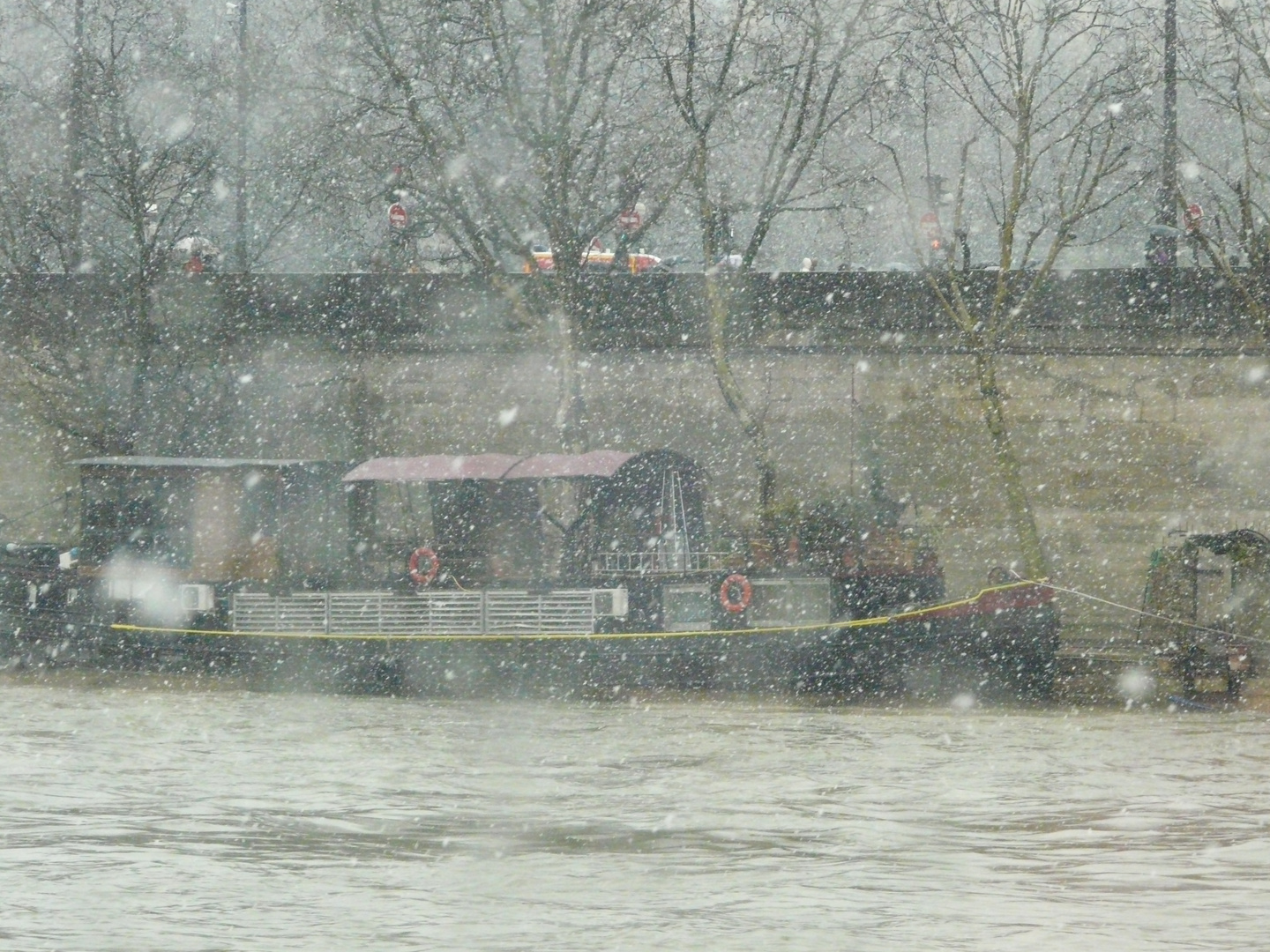 sortie à Paris  ballade fluviale sous la neige