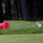 Sortie de bunker en golf au feminin