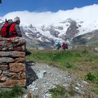 Sosta con vista del Monterosa.