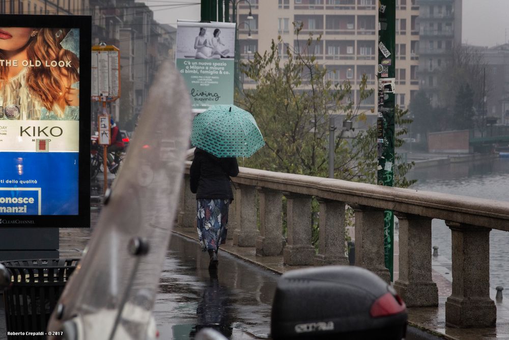 Sotto l'ombrello a Milano