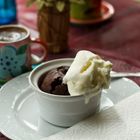 Souffle with icecream and coffee