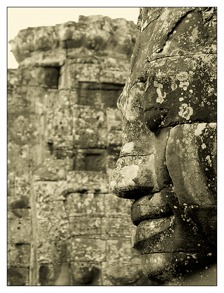 Sourire Khmer am Bayon - Siem Reap, Kambodscha