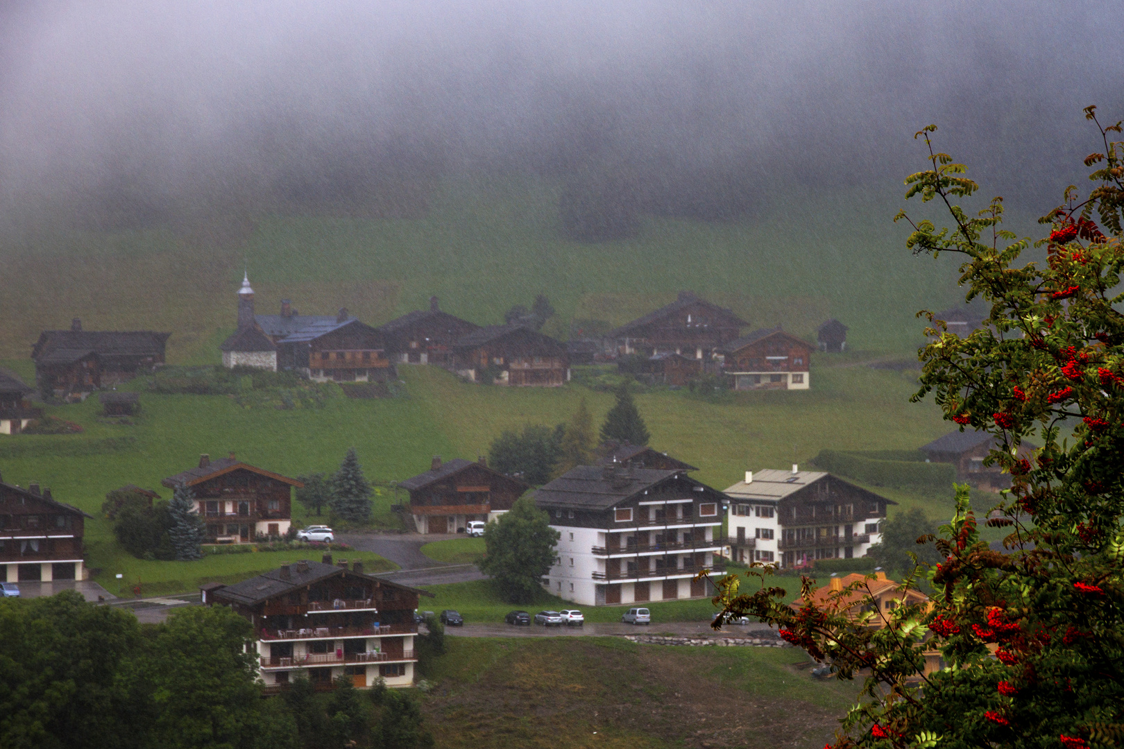 sous brume et pluie