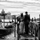 Sous la pluie à Venise .