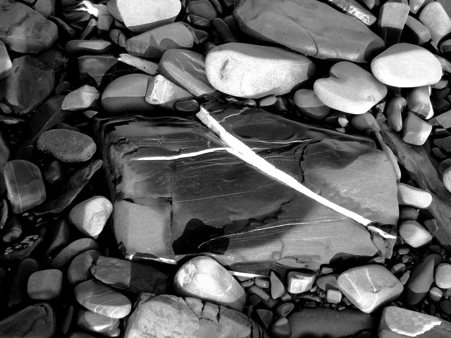 sous les galets , la plage