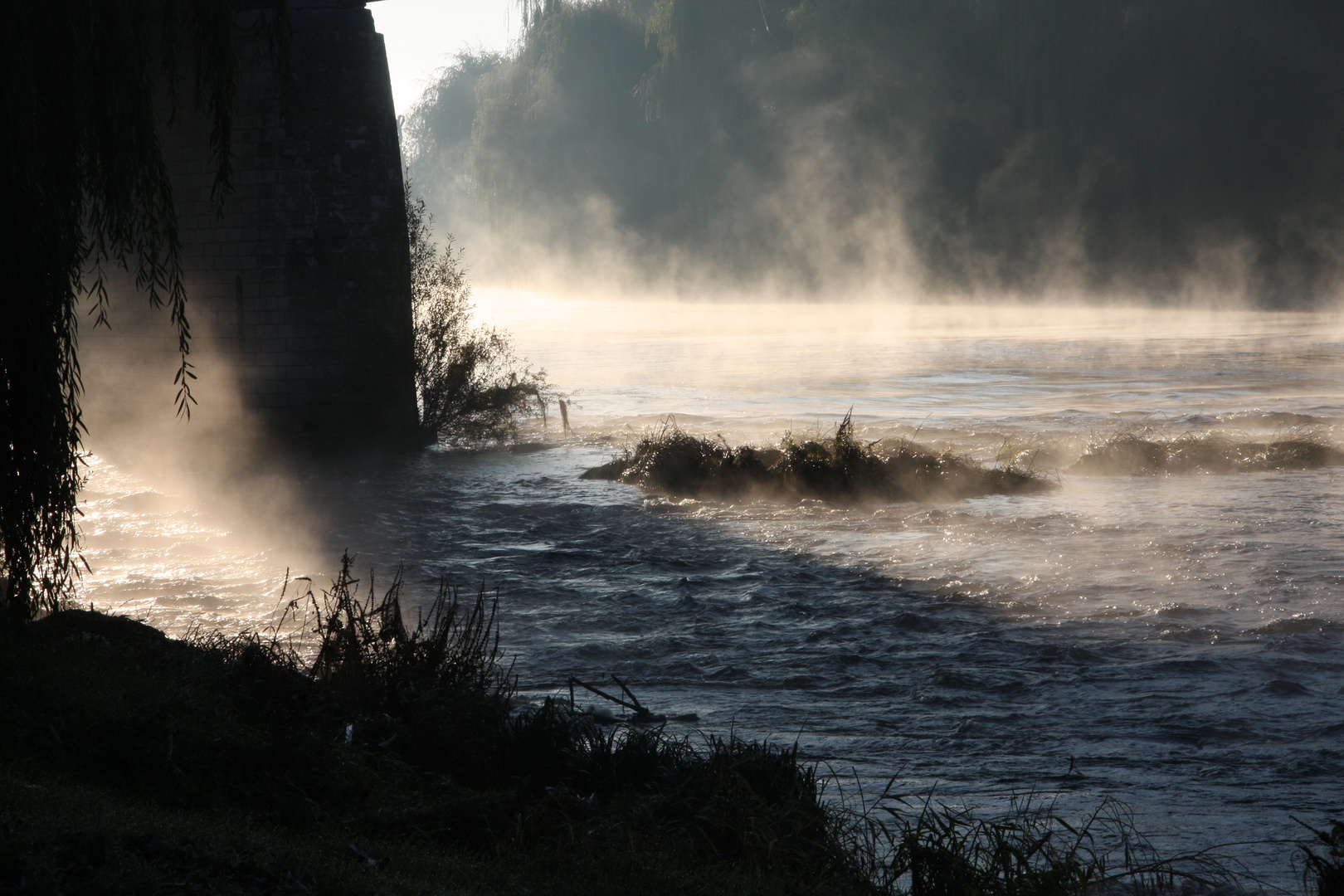 Sous un pont de la Vienne ce matin