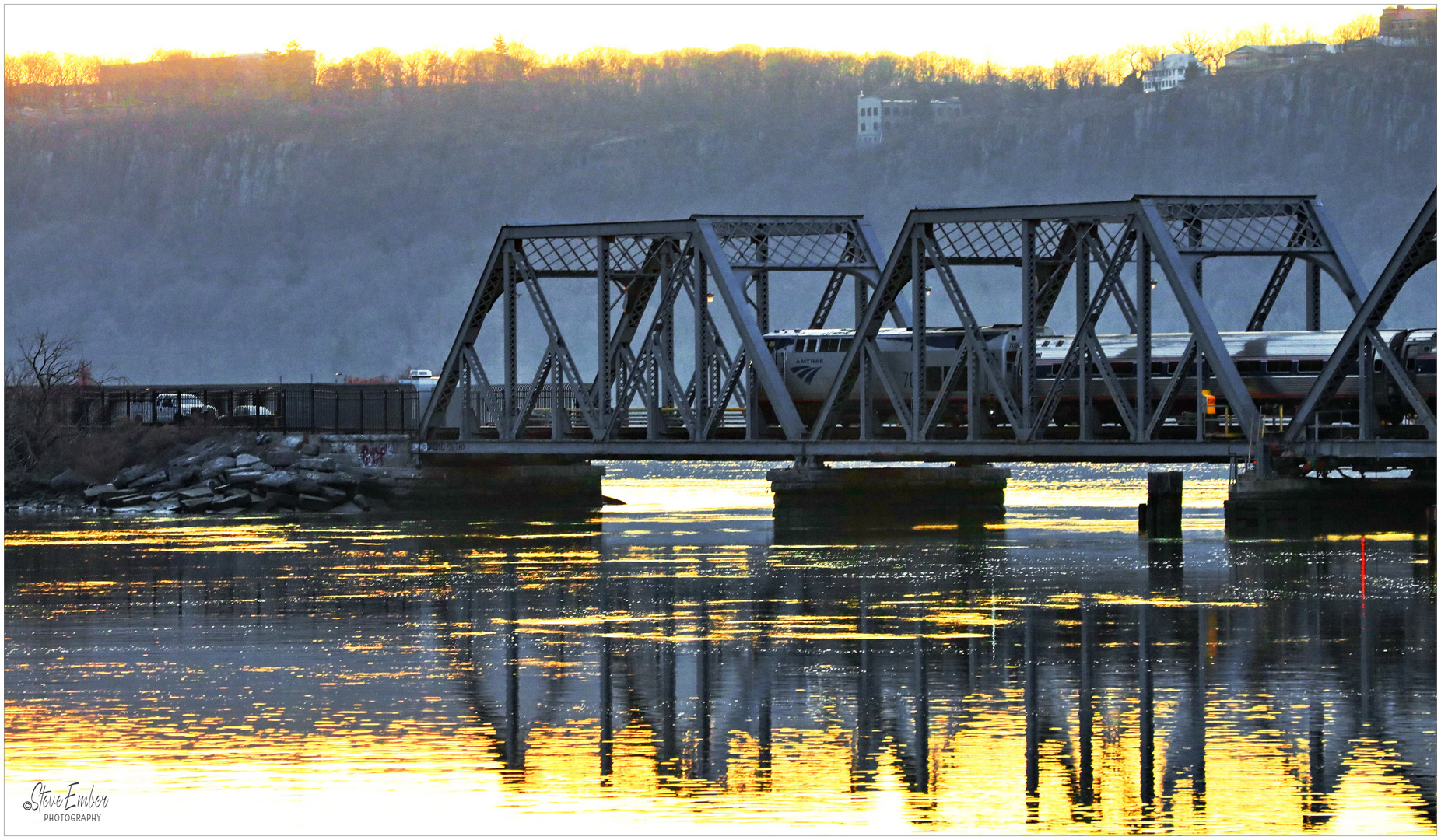 Southbound Amtrak Empire Service Train on Spuyten Duyvil Swing-Bridge