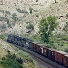 Southern Pacific Freight Train pulling to the Tunnel, Price River Canyon, UT