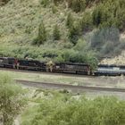 Southern Pacific Güterzug auf dem Weg zum Soldier Summit, Utah