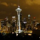 Space Needle & Downtown Seattle, WA at night..