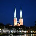 Spät am Abend an der Obertrave in Lübeck