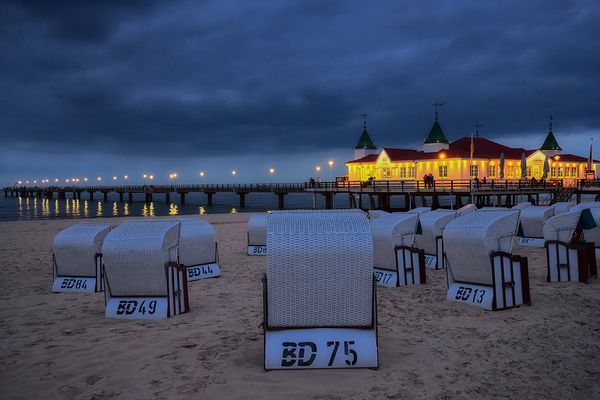 Spät am Abend an der Seebrücke