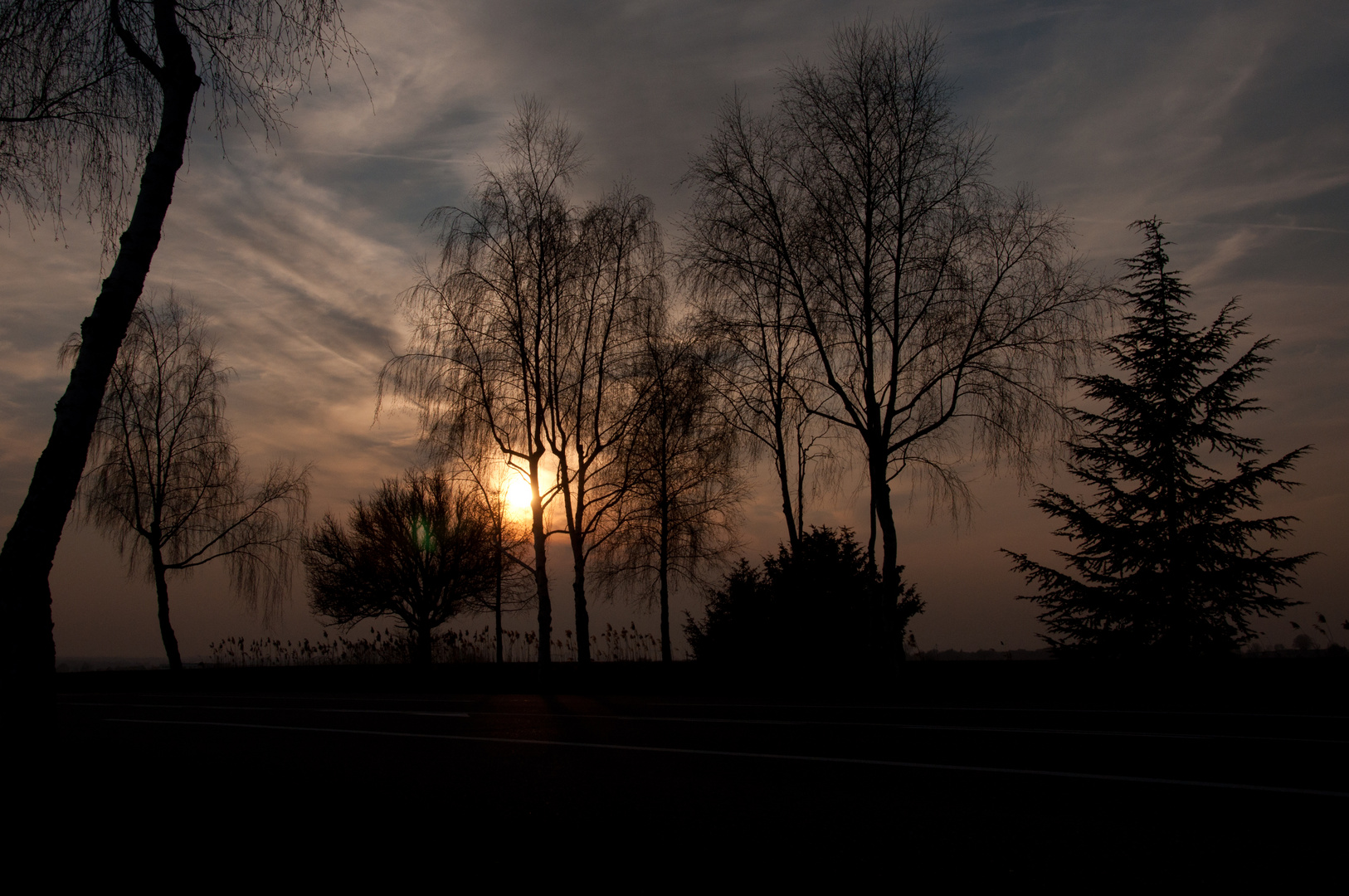 Späte Wintersonne - Sonnenuntergang