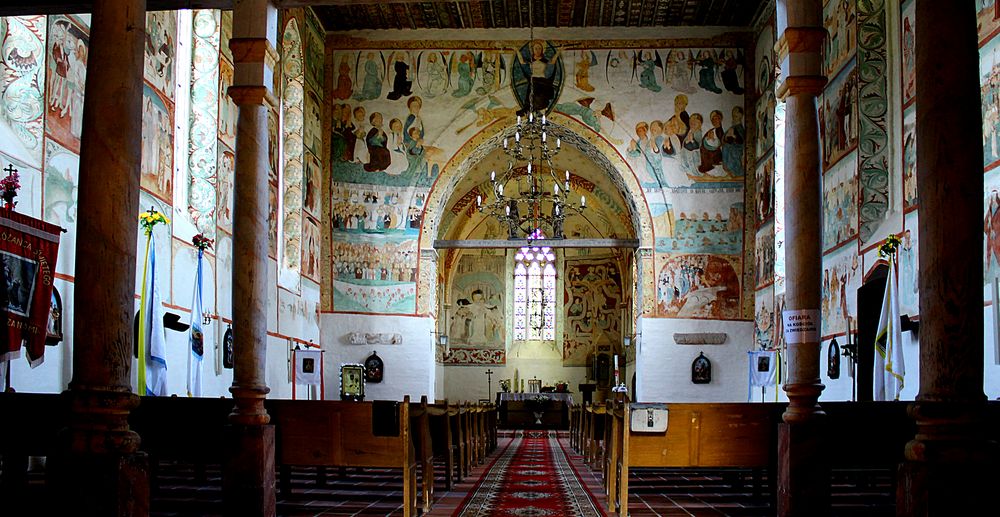 Spätgotische Malerei in der Kirche von Malujowice ( Mollwitz)