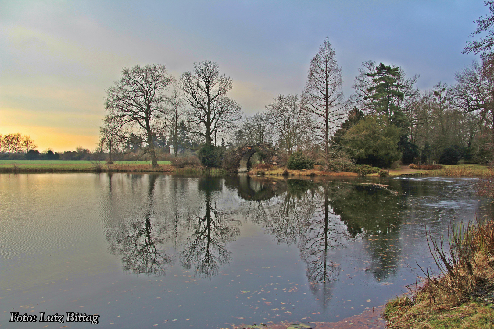 Spätherbstspiegelung im Wörlitzer Park