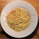 Spaghetti aglio e olio mit Garnelen