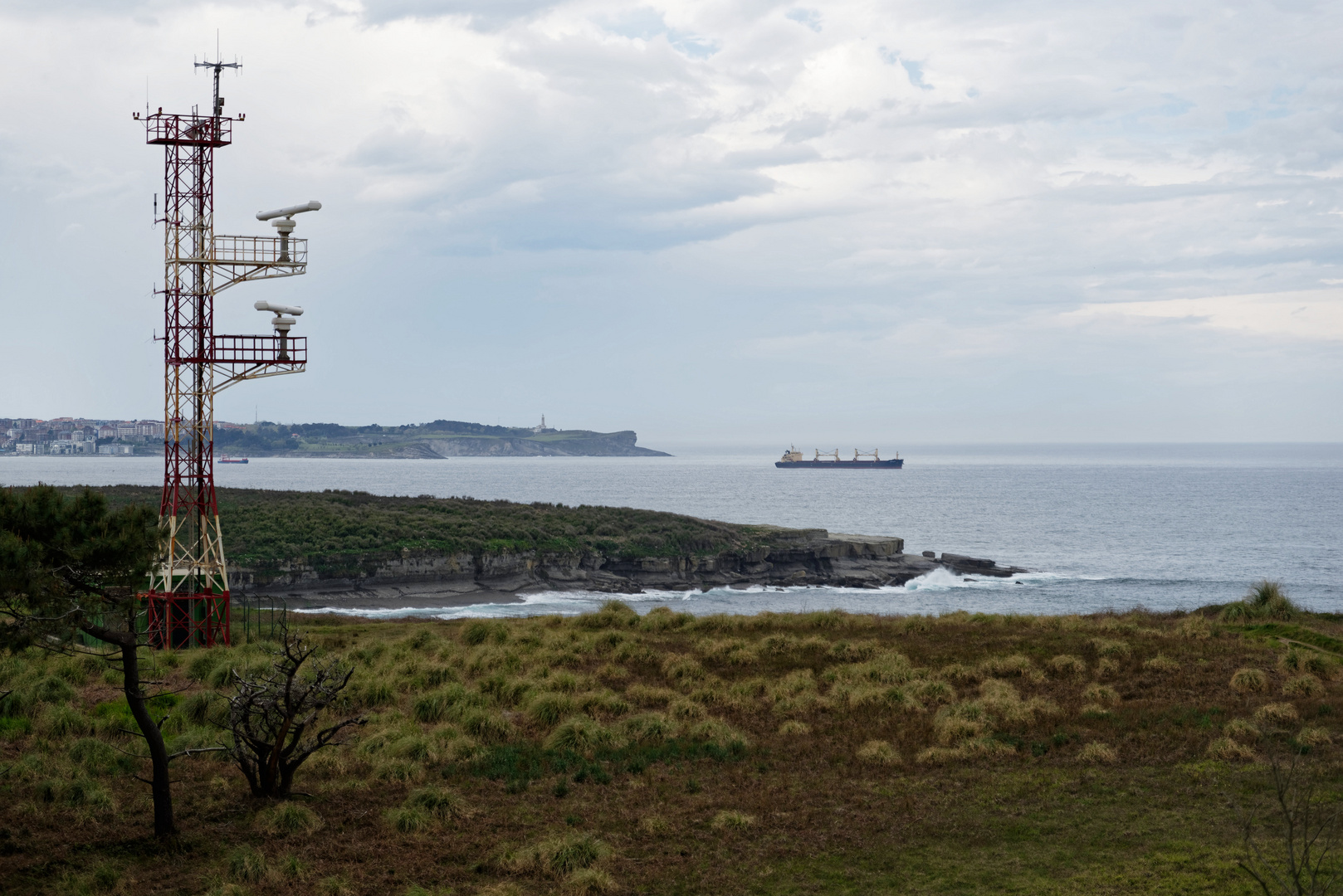 Spain, Lordeo: Ship leaving the safe harbor