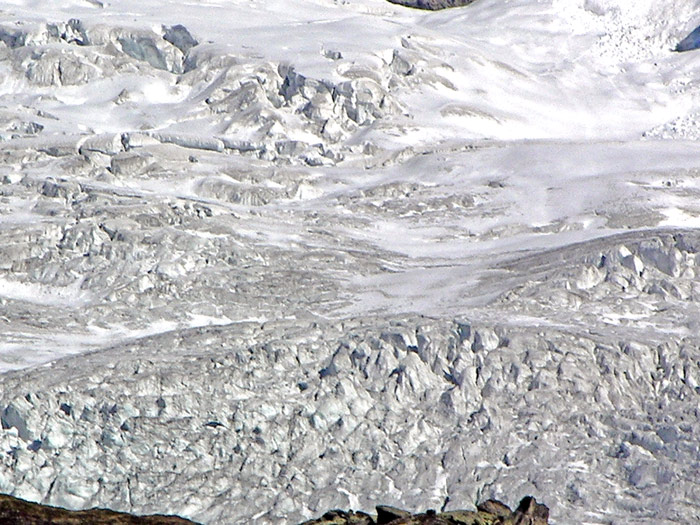 Spalten und Kluften im Gletscher