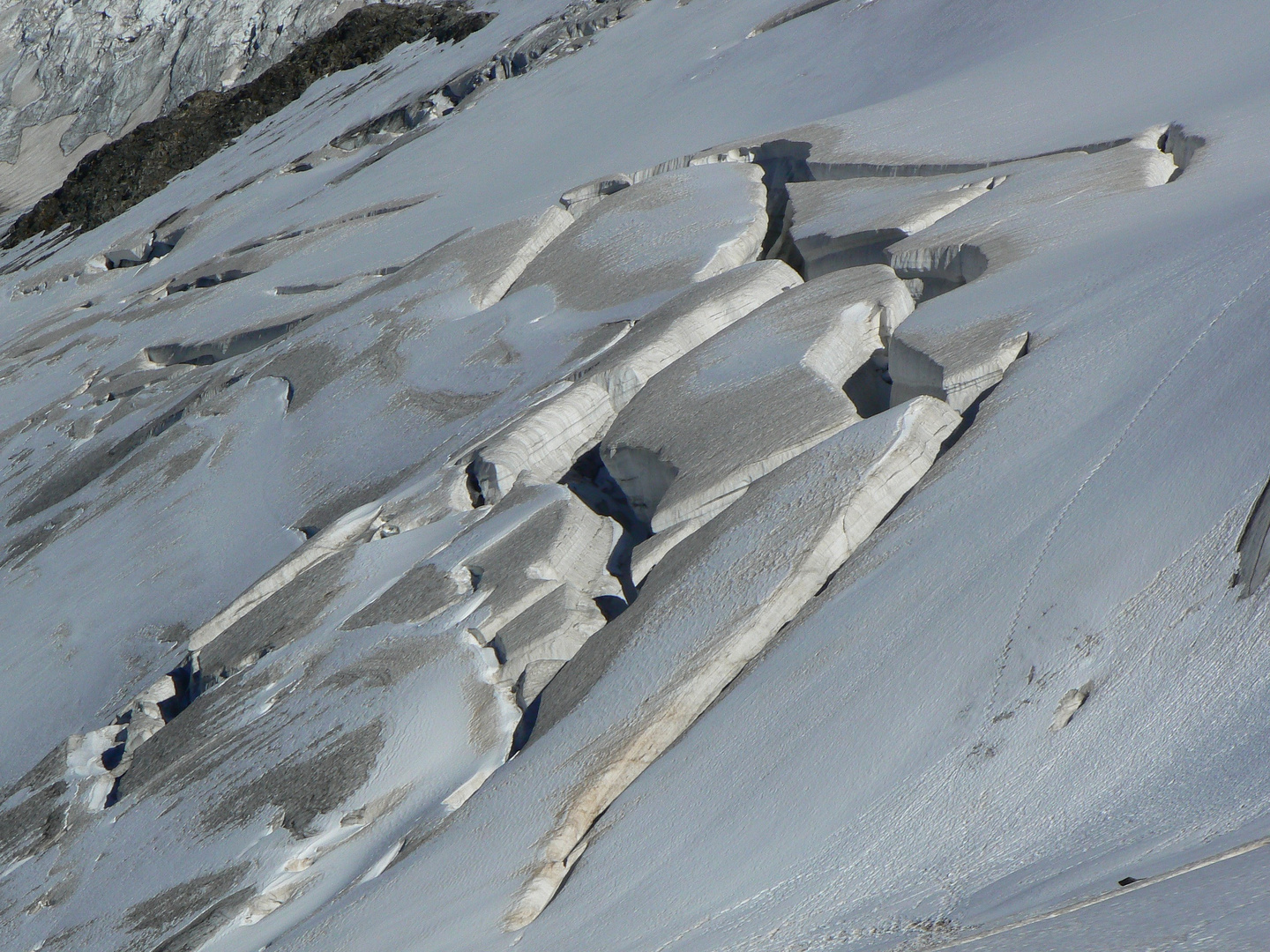 Spaltenlandschaft Gletscher...