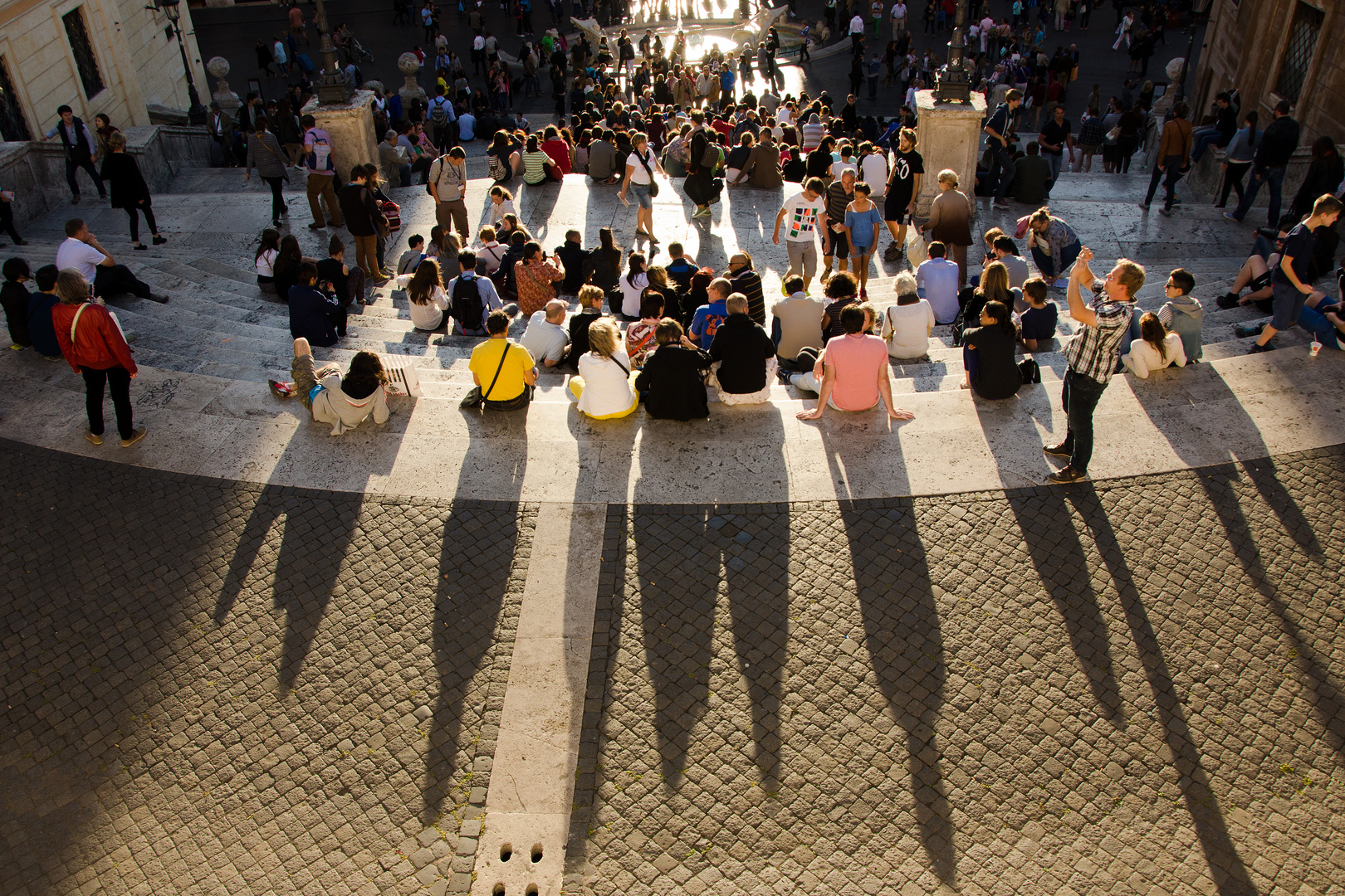 Spanische Treppe - Schattenwurf im Abendlicht