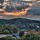 Sparrenburg Bielefeld mit neuer Kamera. Blick von der Burg in Richtung Dr. Oetker