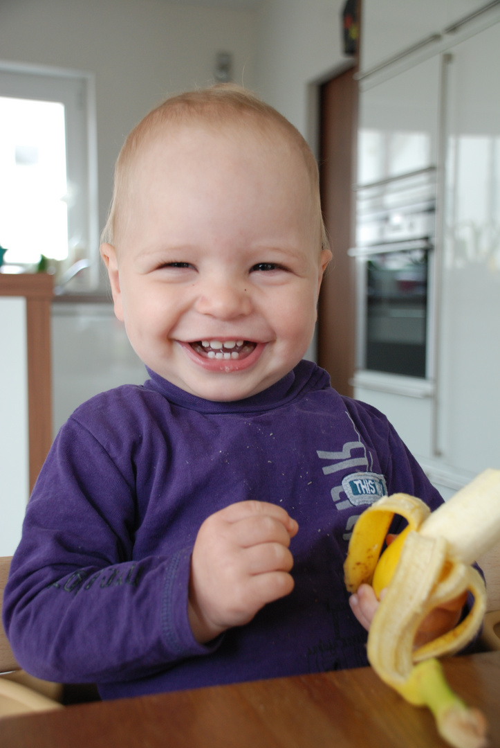 Spass beim Essen - dabei ist es nur eine Banane