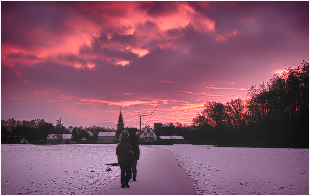 Spaziergänger am Morgen