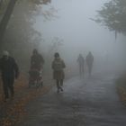 Spaziergänger im Nebel