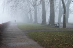 Spaziergänger im Nebel