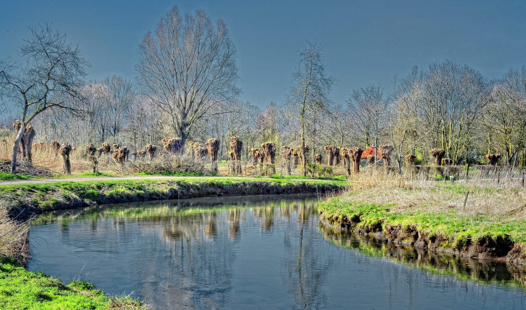 Spaziergang an der frühlingshaften Niers