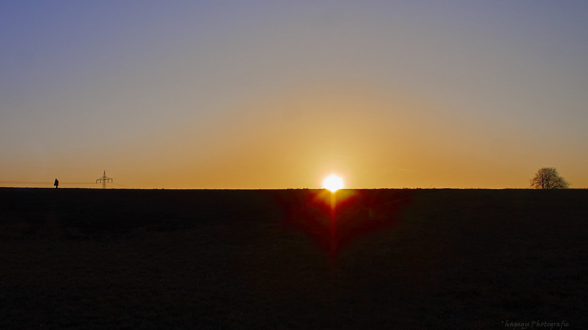 Spaziergang bei Sonnenuntergang