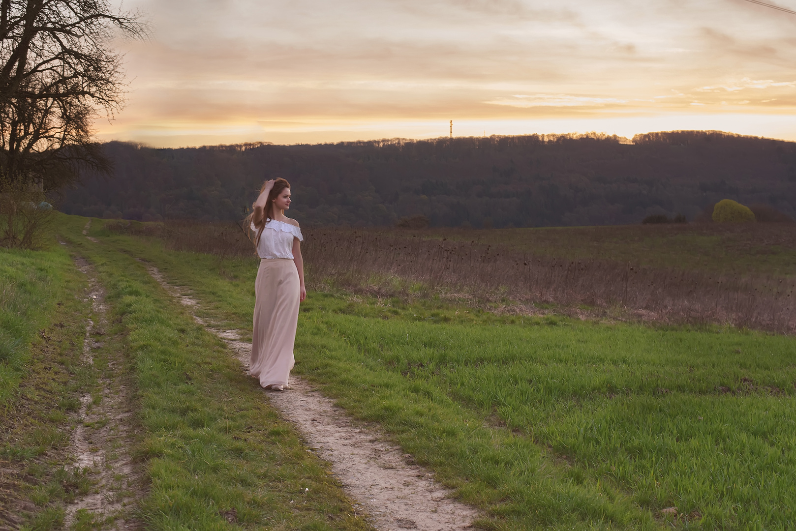 Spaziergang bei Sonnenuntergang