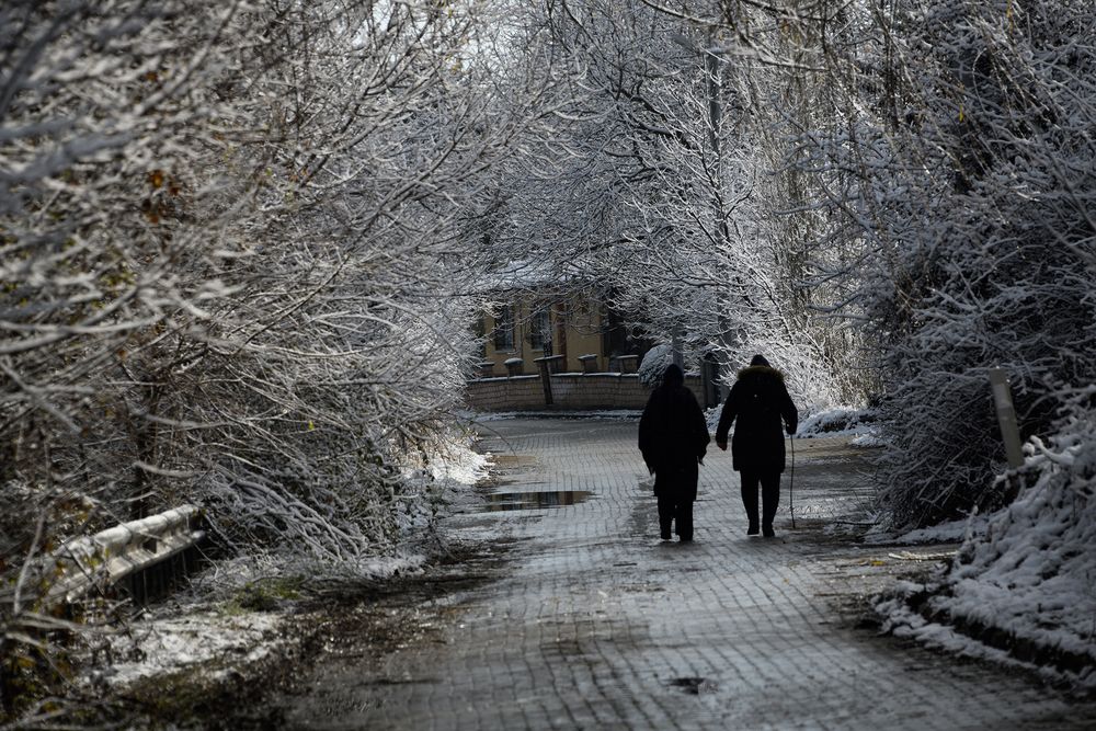 Spaziergang bei Winterwetter