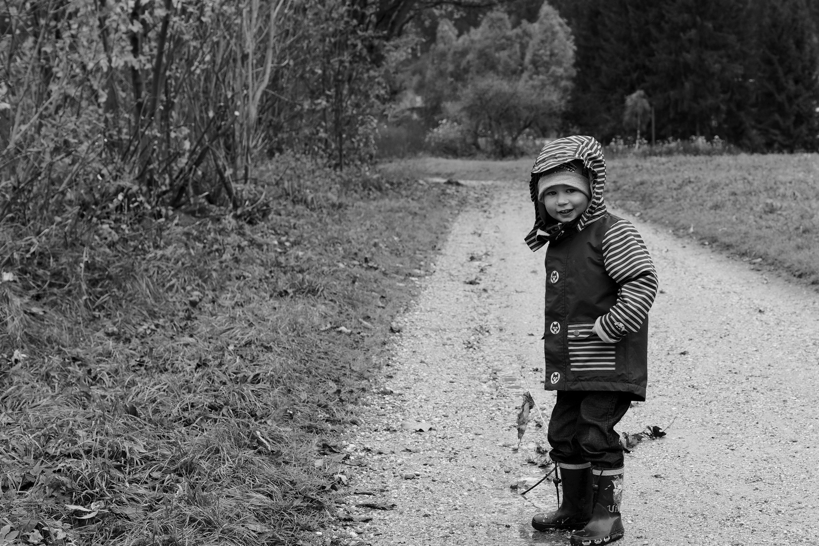 Spaziergang im kalten Herbstwind 