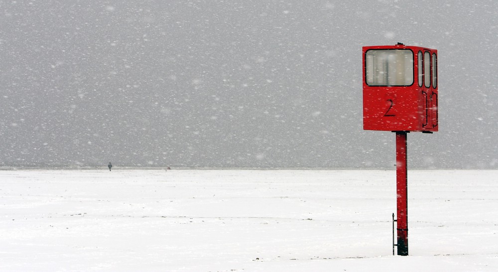 Spaziergang im Schneetreiben