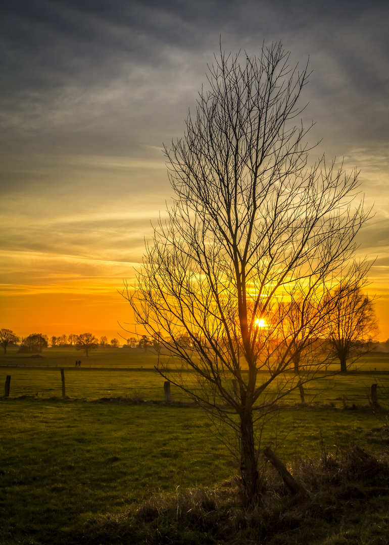 Spaziergang im Sonnenuntergang