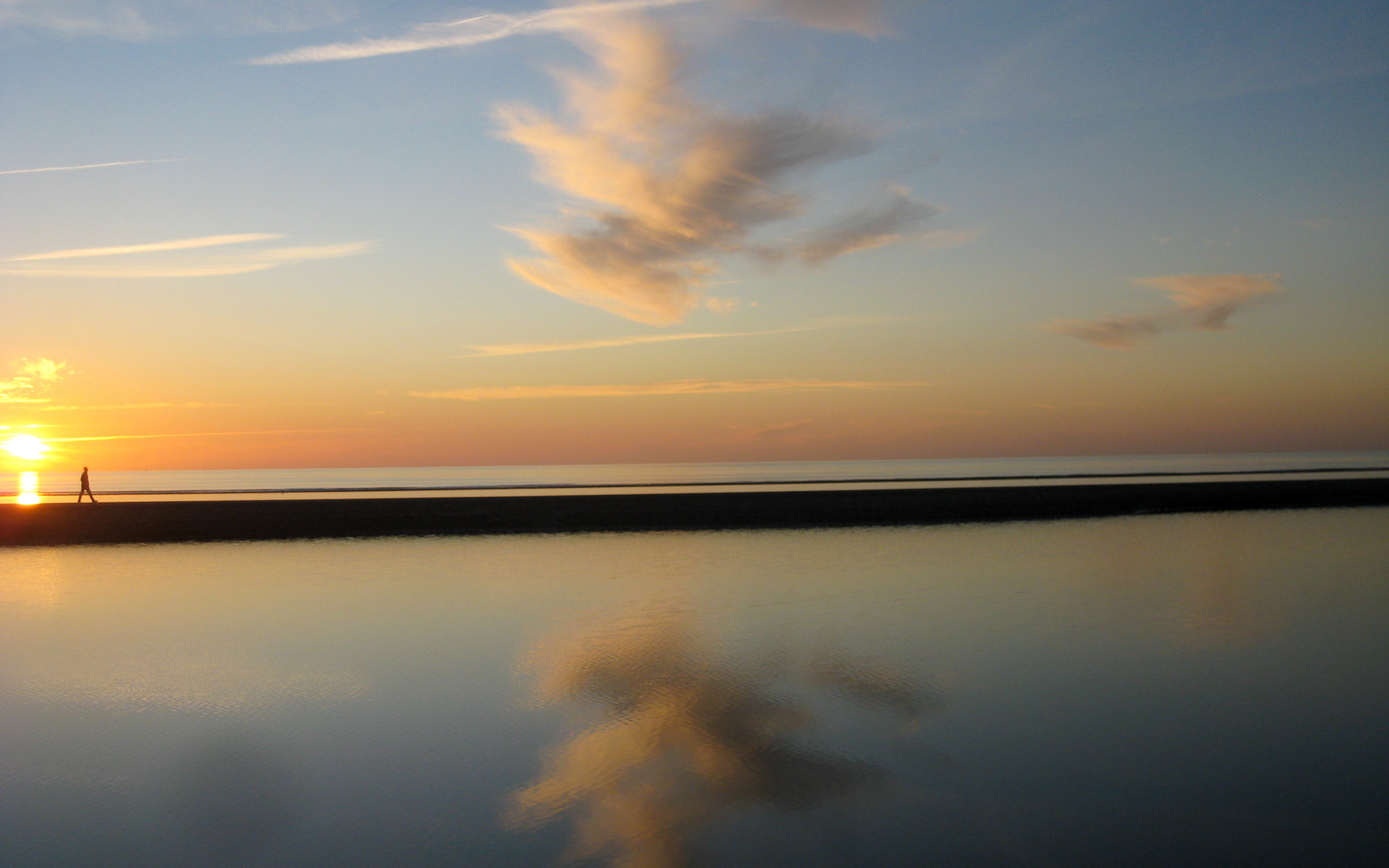 Spaziergang im Sonnenuntergang