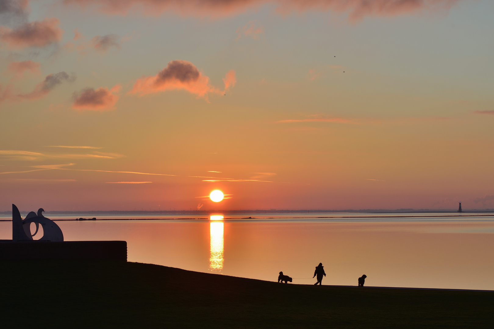 Spaziergang mit Hund Foto &amp; Bild world, sonnenaufgang, deutschland