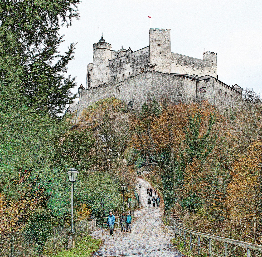 Spaziergang zur Festung Hohensalzburg