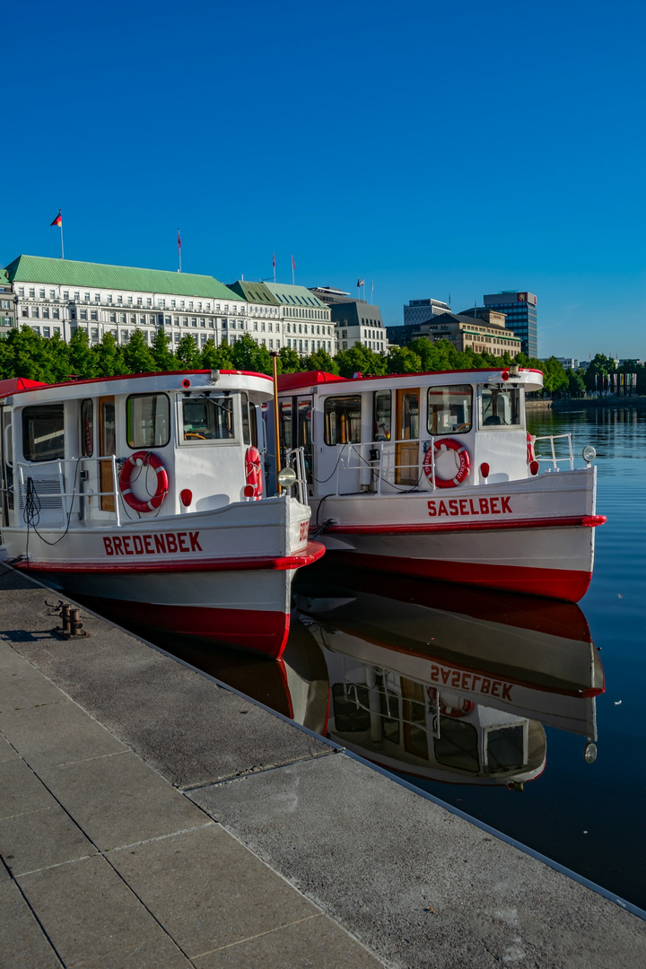 Spazierschiffe auf der Binnenalster