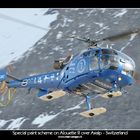 Special paint scheme on Alouette III over Axalp - Switzerland