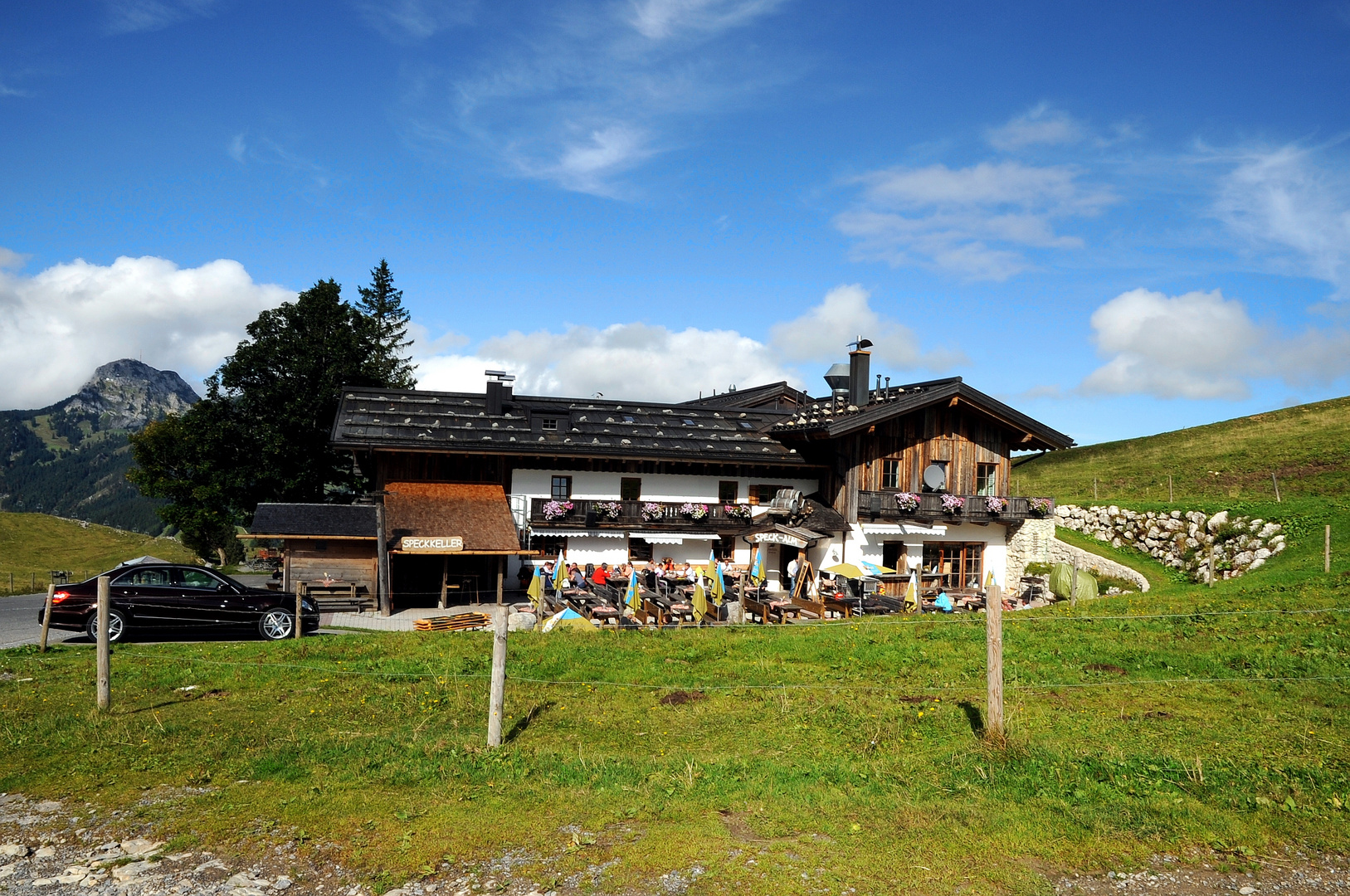 Speckalm am Sudelfeld mit Wendelstein im Hintergrund